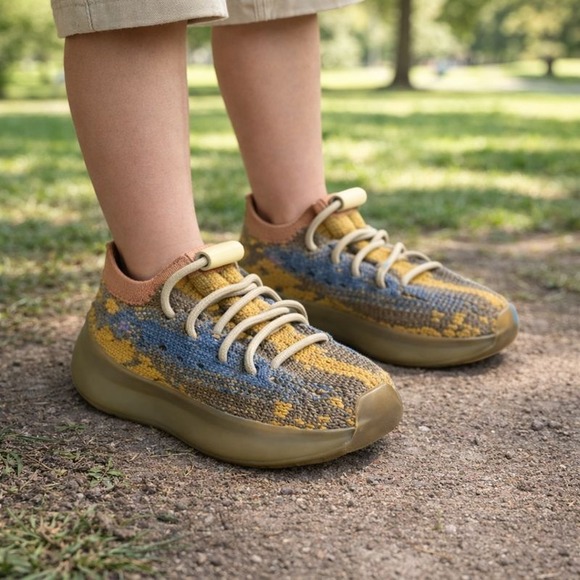 adidas Other - Adidas Yeezy Boost 380 Kids Shoes‎ Alien Blue Orange toddler  Size 4